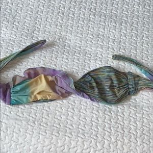 Tie Dye Twisted Bandeau Bikini Top